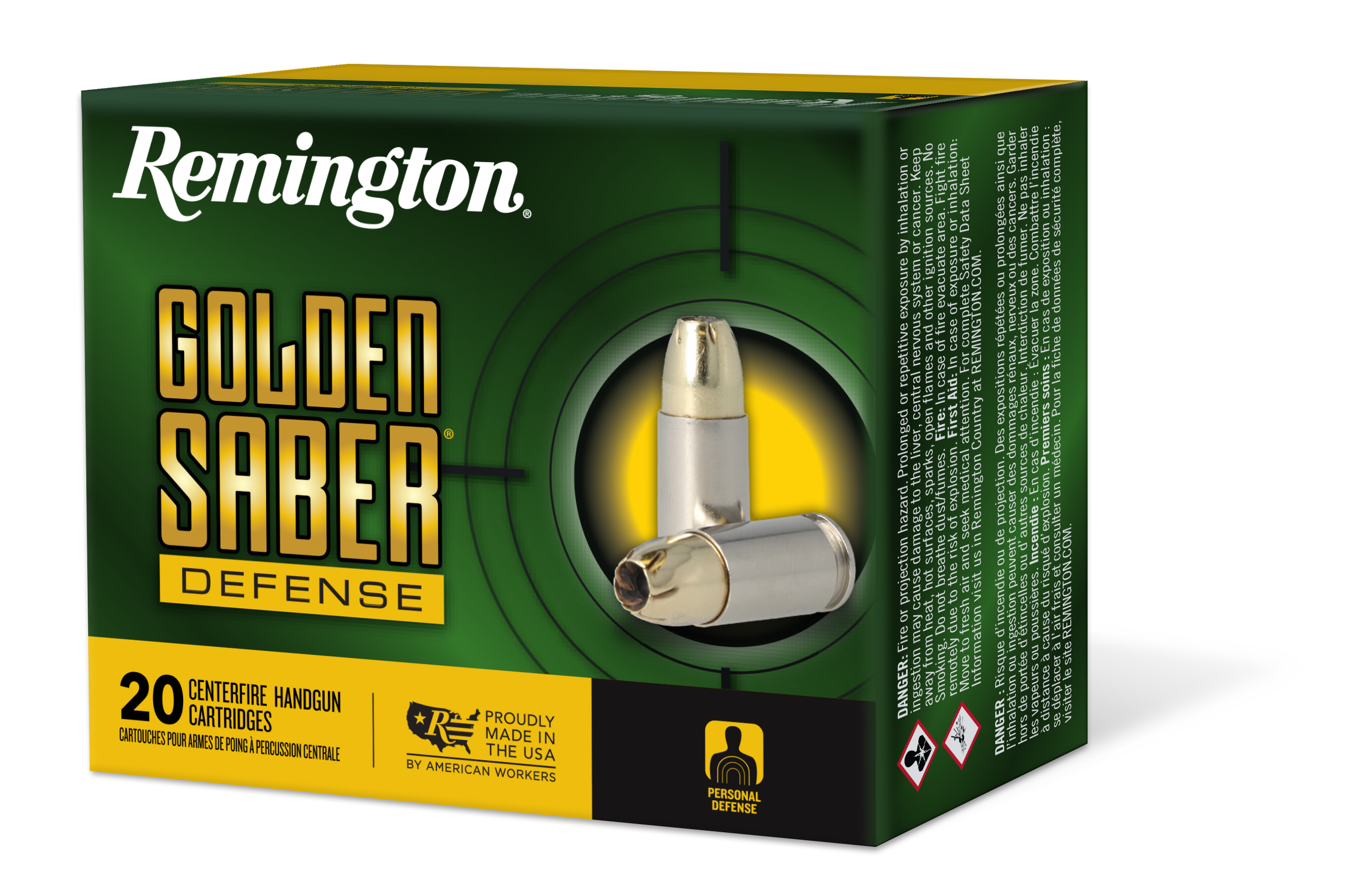 Remington Golden Saber 380 ACP 102 Grain Brass JHP 27605 (Box)