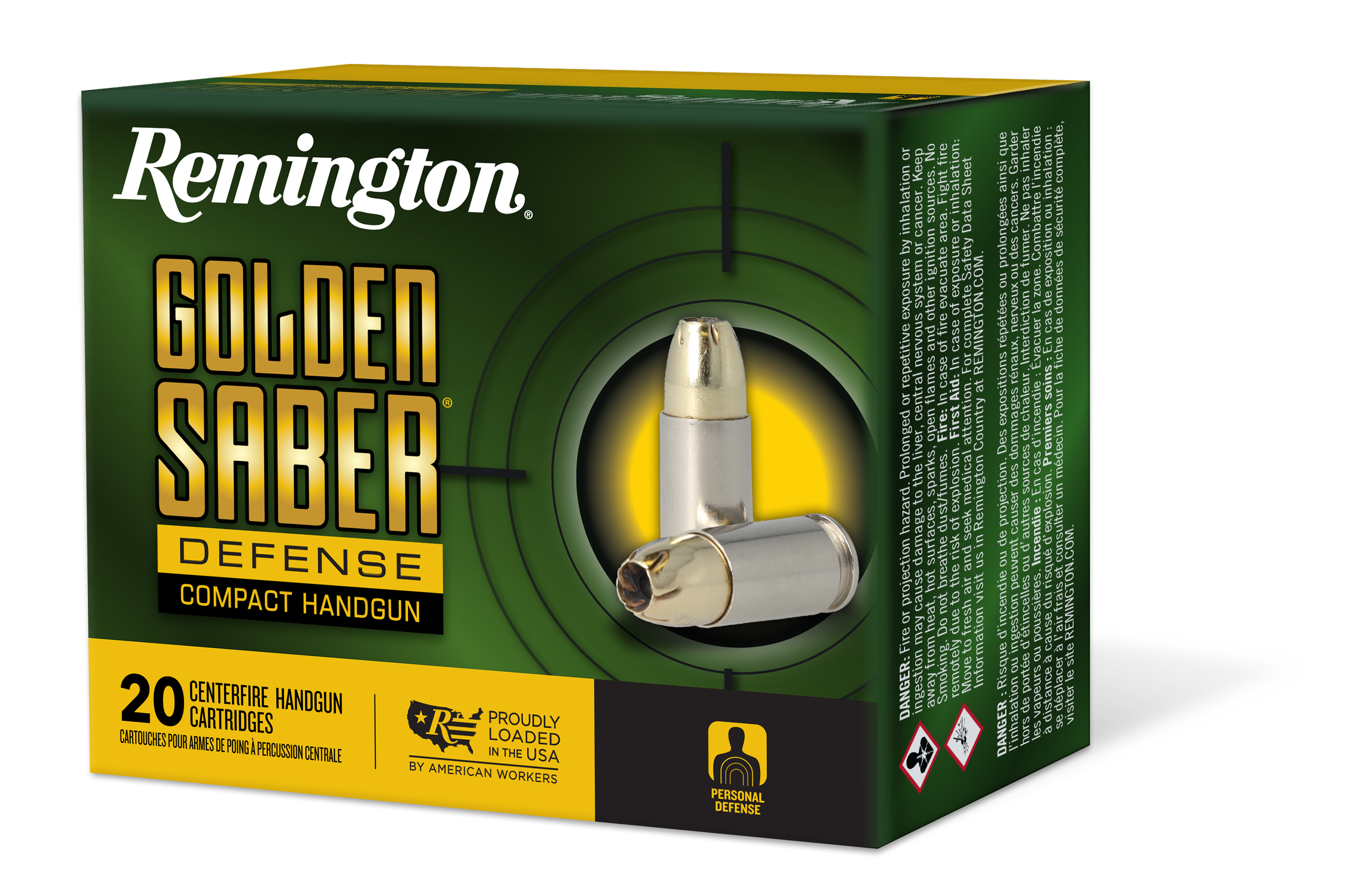 Remington Golden Saber 40 S&W Subsonic 180 Grain Brass JHP 27618 (Box)