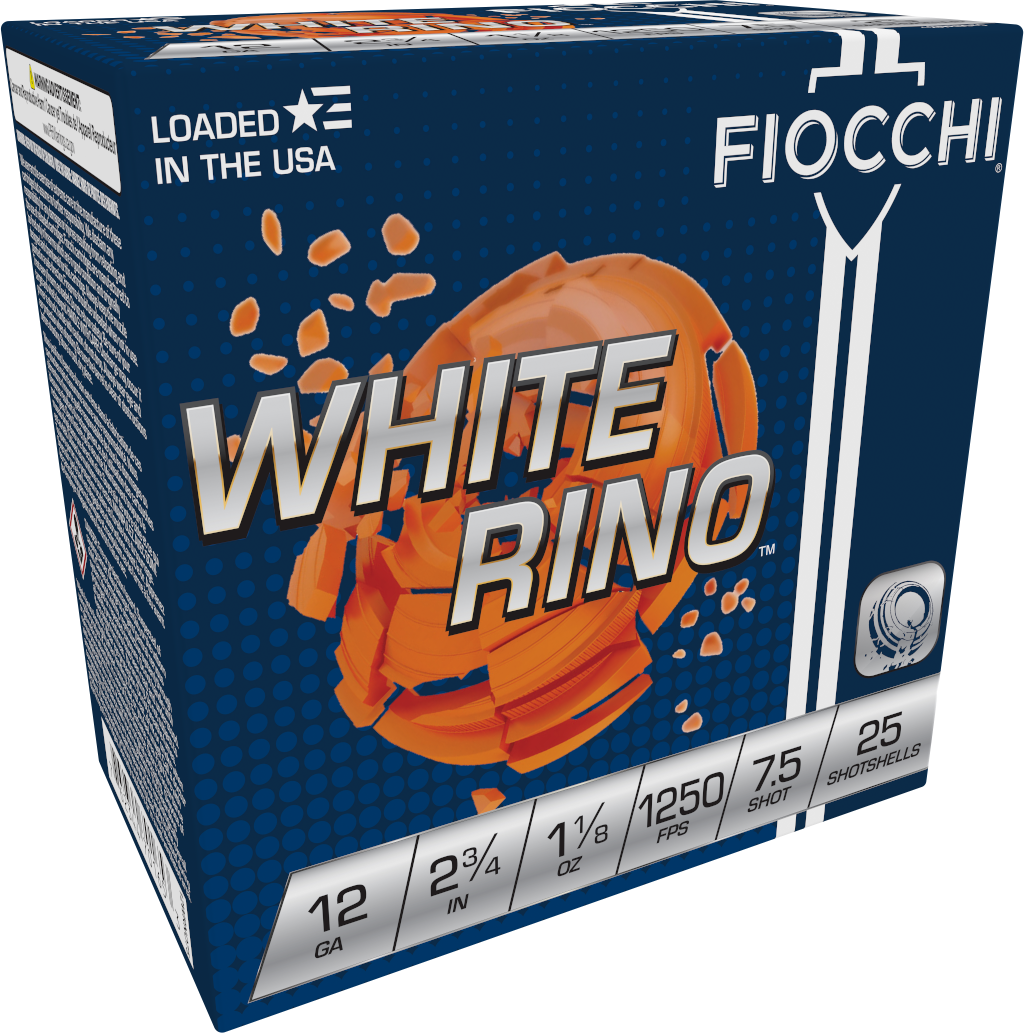 White Rino Target 12 Gauge 2-3/4'''' #7.5/8 Shot Shotgun Ammo - White Rino Target 12 Gauge 2-3/4'''' 1-1/8oz #7.5 Shot 25/Box