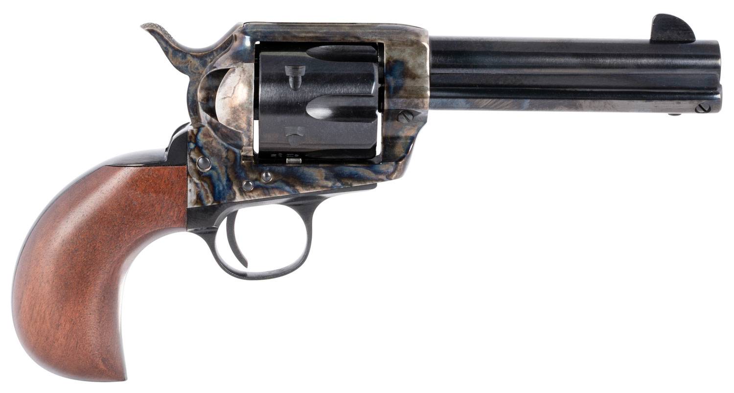 Taylors and Company OG1415 1873 Cattleman Birdshead 45 Colt (LC) 6 Round 4.75 Blued Case Hardened Frame Walnut Grip