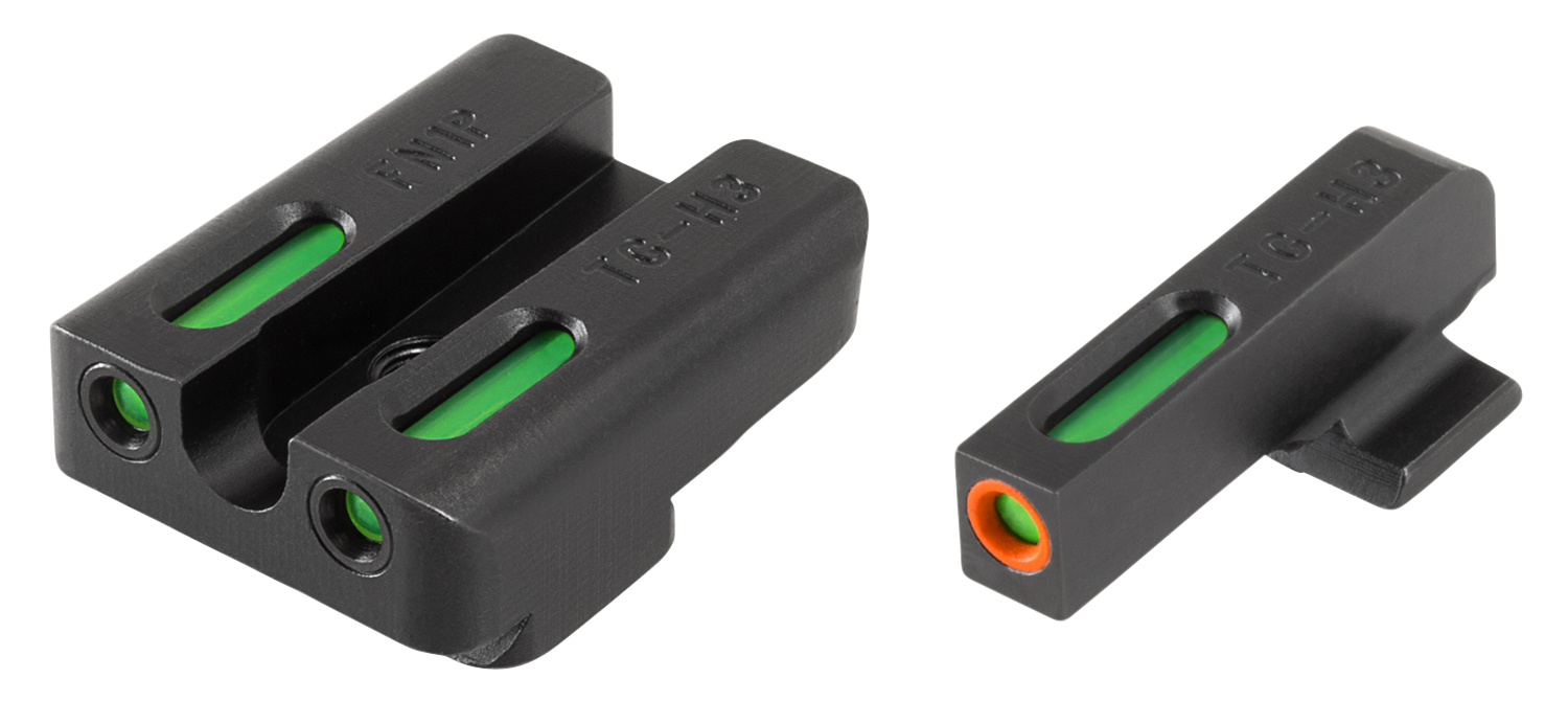 Truglo TG13FN1PC Brite-Site TFX Pro Day/Night Sights FNX 9 Tritium/Fiber Optic Green w/Orange Outline Front U-Notch Green Rear Black