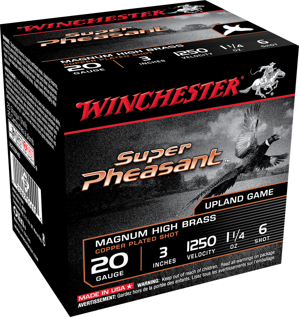 Winchester 20 Gauge 3 1-1/4 oz 6 Shot Copper-Plated Lead 1250 fps (Box)