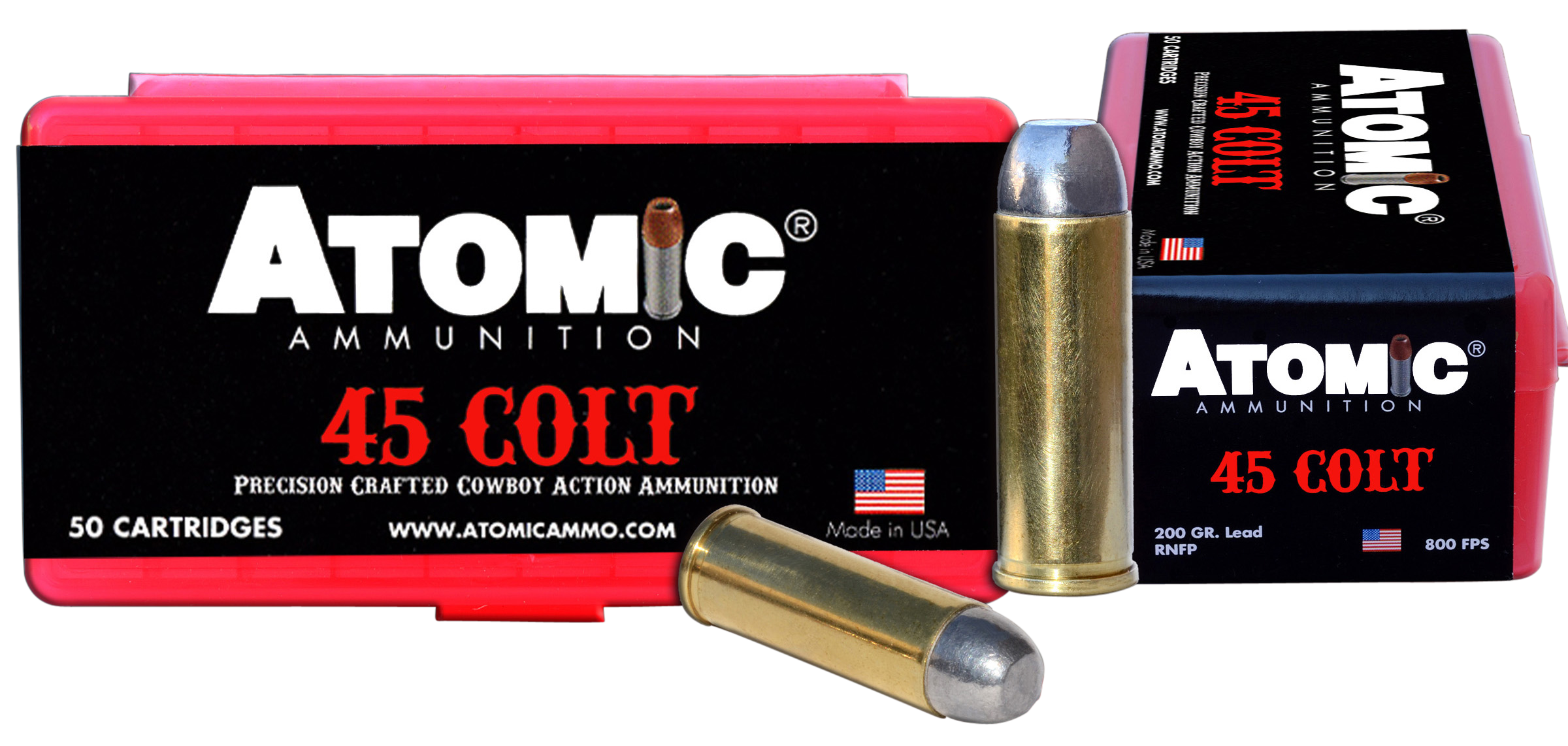 Atomic Cowboy Action 45 Long Colt 200 Grain Lead Round Nose Flat Point 00434 (Box)