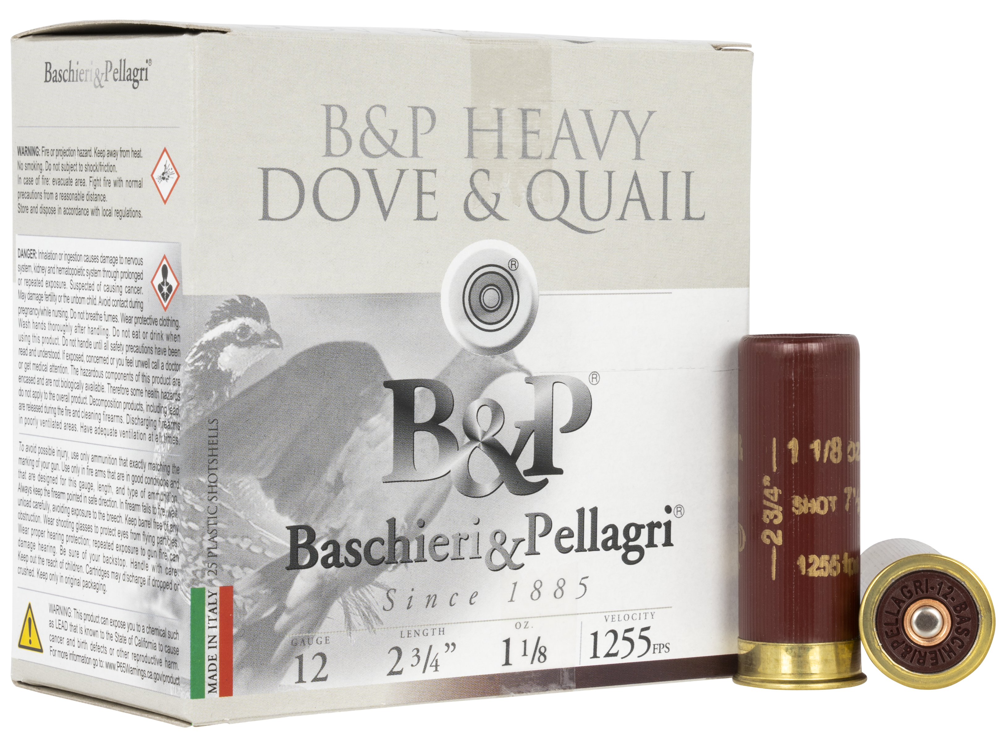 B&P 12 Gauge 2.75 1-1/8 oz 7.5 Shot 1255 fps (Box)