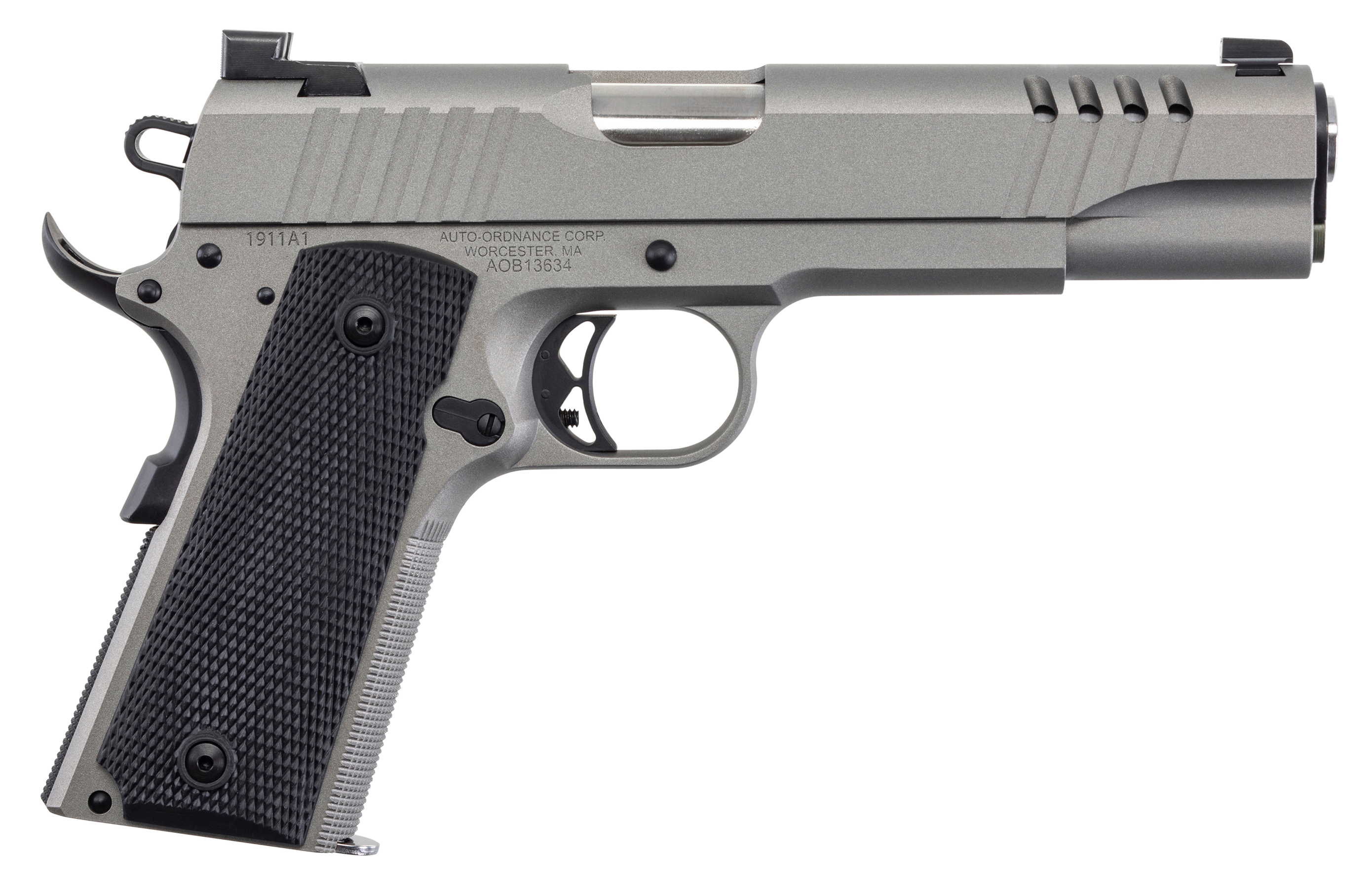 Auto-Ordnance 1911 A1 45 ACP 5 7+1 Savage (Silver Cerakote)