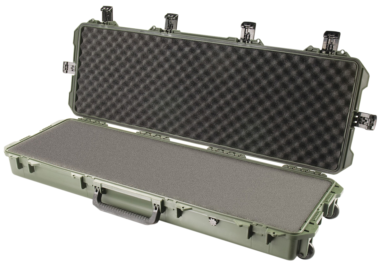Pelican HPX Resin Rifle Gun Case: OD Green Smooth Foam Padding Lockable Pressurized Latches IM3200ODG