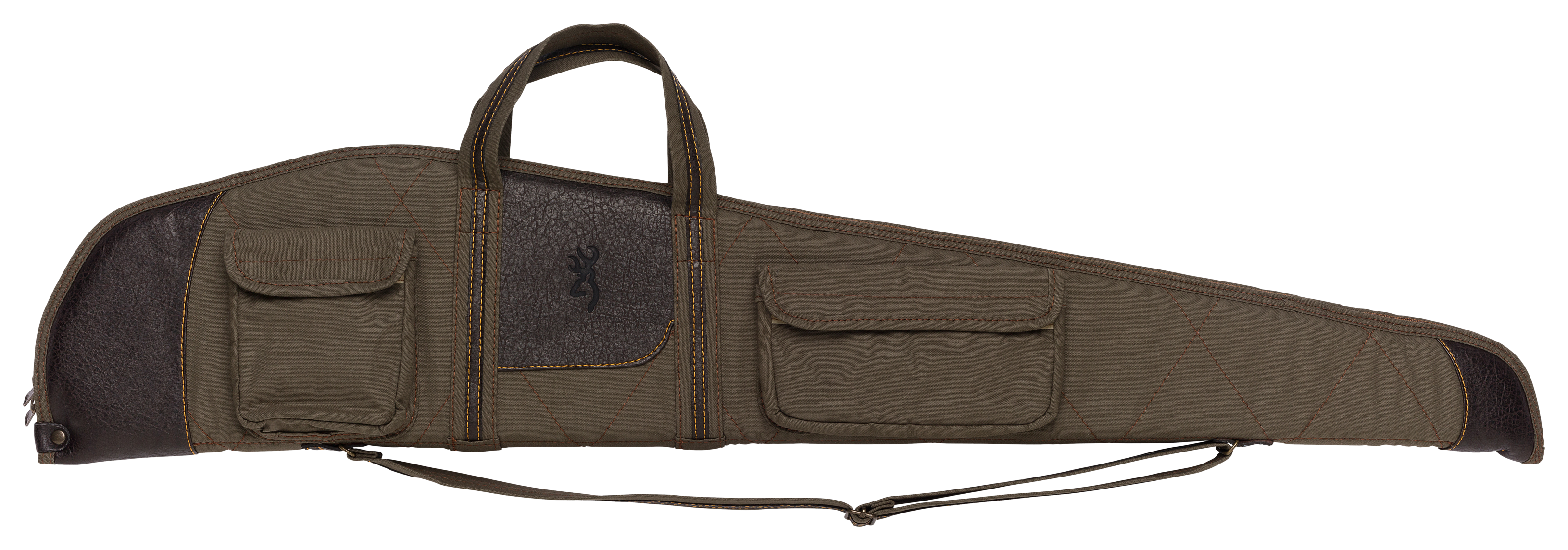 Browning Laredo Rifle Case 48 Olive/Brown Cotton Canvas w/Leather Trim