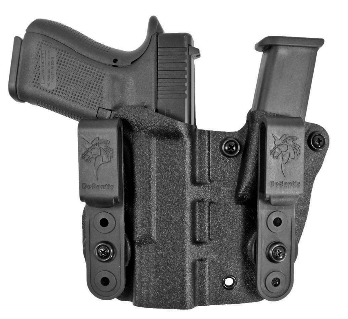 Desantis Gunhide Hidden Truth Black Kydex Pistol Holster For Glock 43 Right Hand with Belt Clip 160KA8BZ0