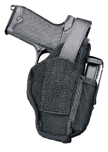 Uncle Mikes Sidekick Black Textured Laminate Hip Holster w/Mag Pouch for Pistol 70050