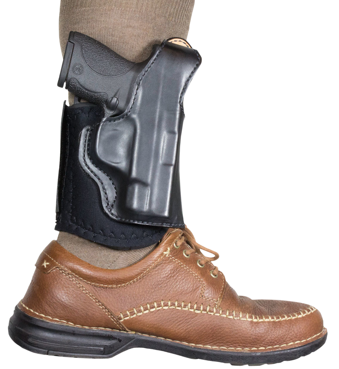 Desantis Gunhide Die Hard Rig Black Leather Ankle Right Hand Revolver Gun Holster 014PC02Z0
