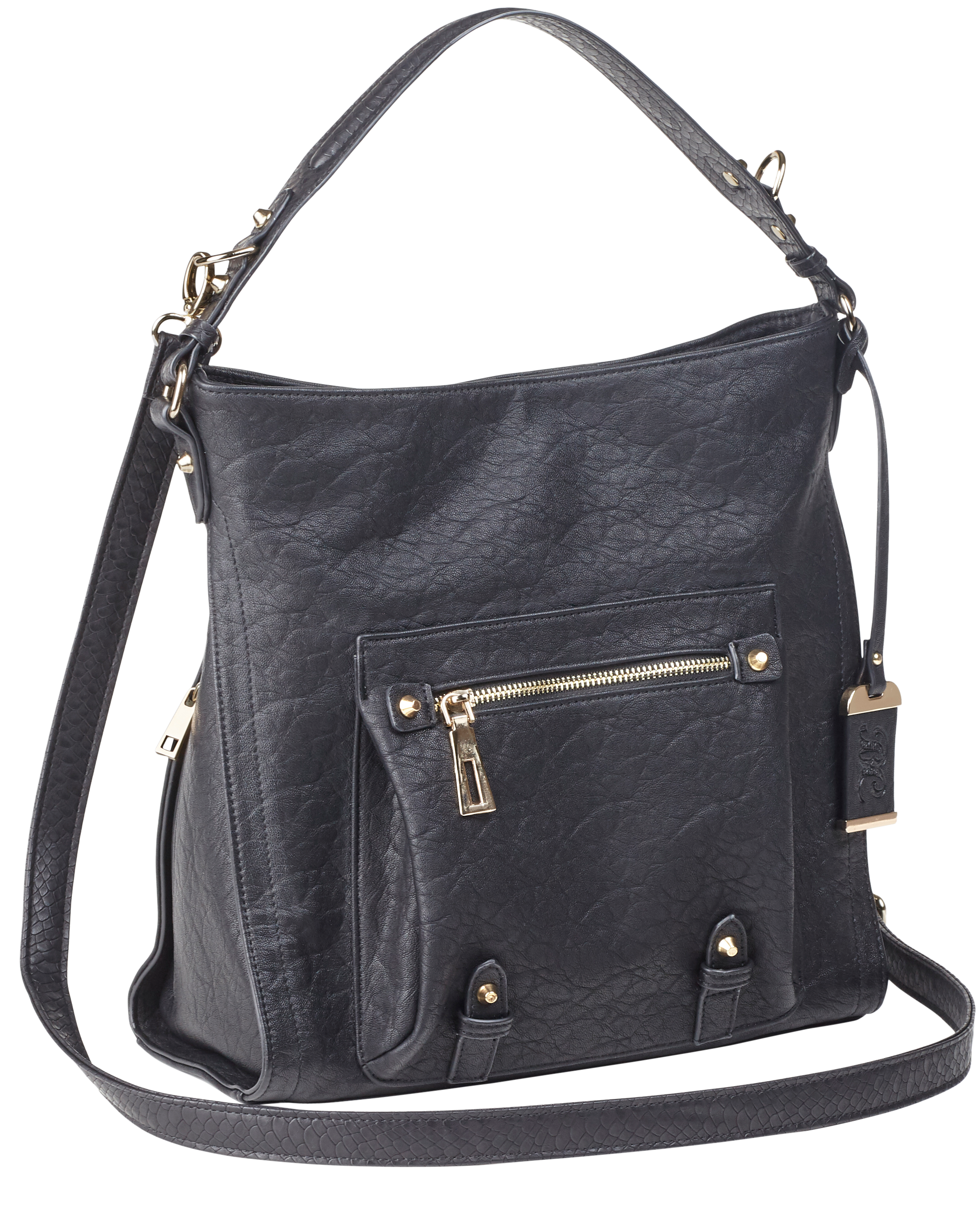 Bulldog BDP053 Hobo Purse w/Holster Black Leather Most Sm Pistols & Revolvers Right Hand