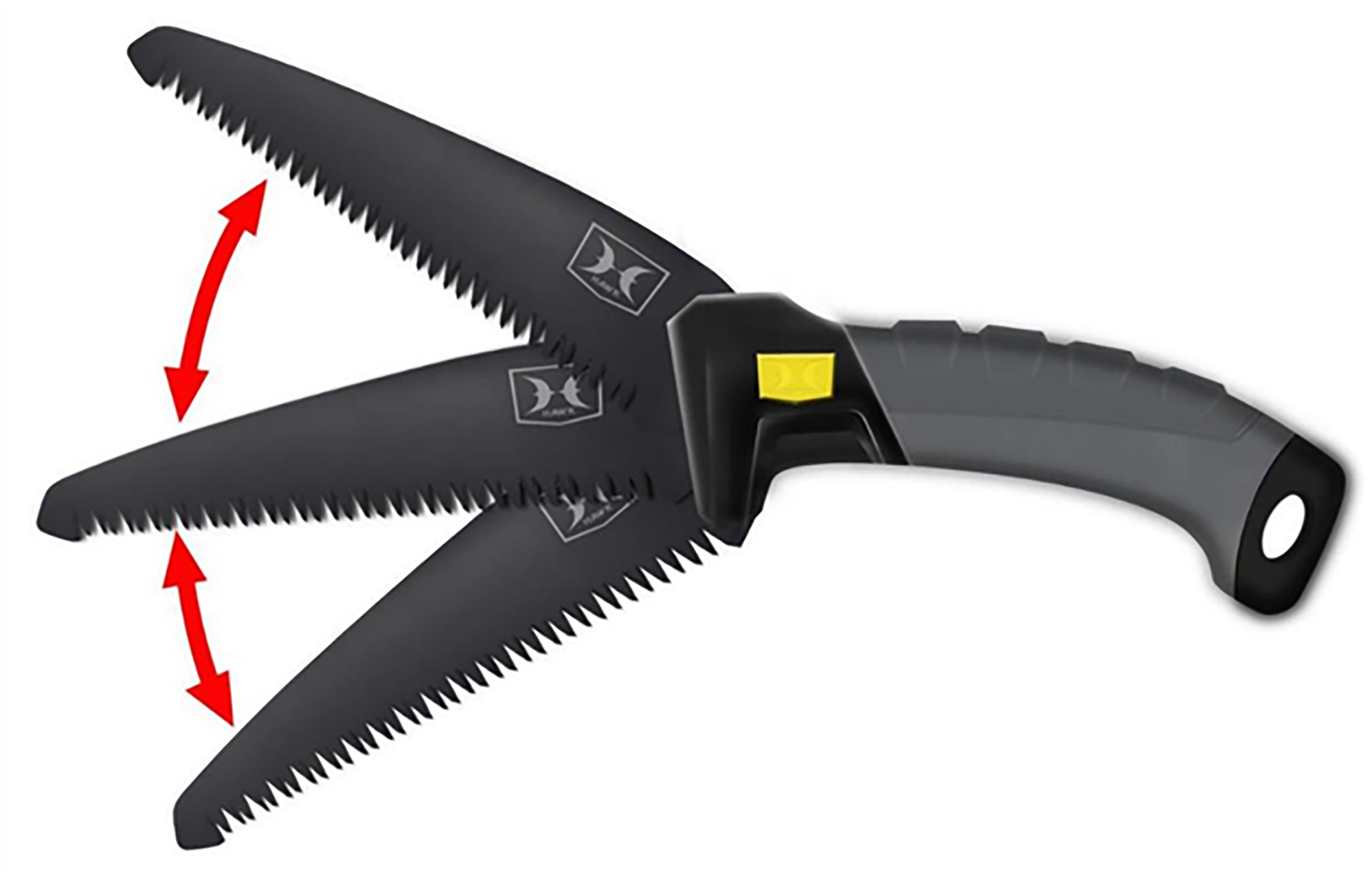 Hawk 11 Adjustable Pruning Hand Saw  Includes Sheath (Black/Gray)"