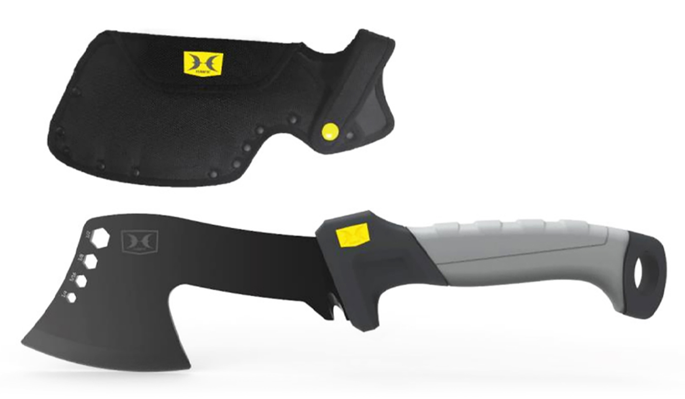 Hawk 2.5 Hunting Hatchet  Plain Blade  Includes Sheath (Black/Gray)"