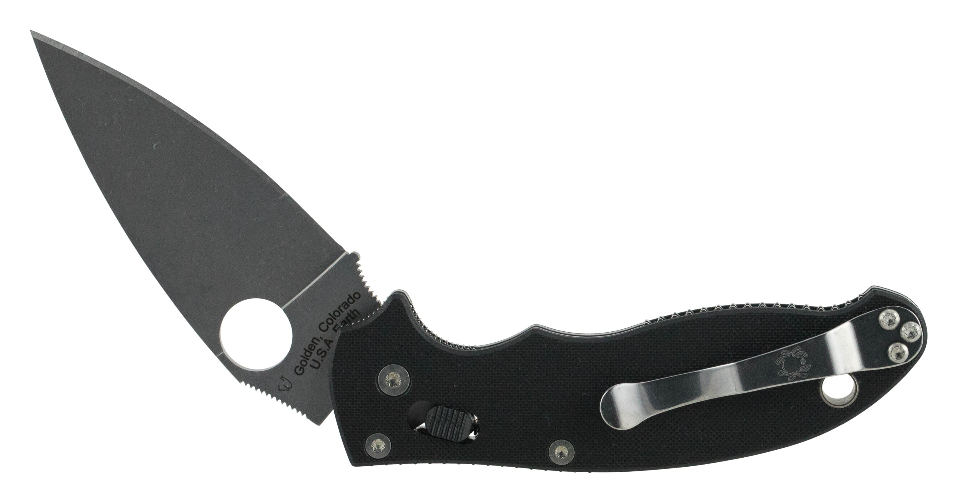 Spyderco Manix-2 Drop Point 3.37 Pocket Knife (Black / Stainless) C101GP2"