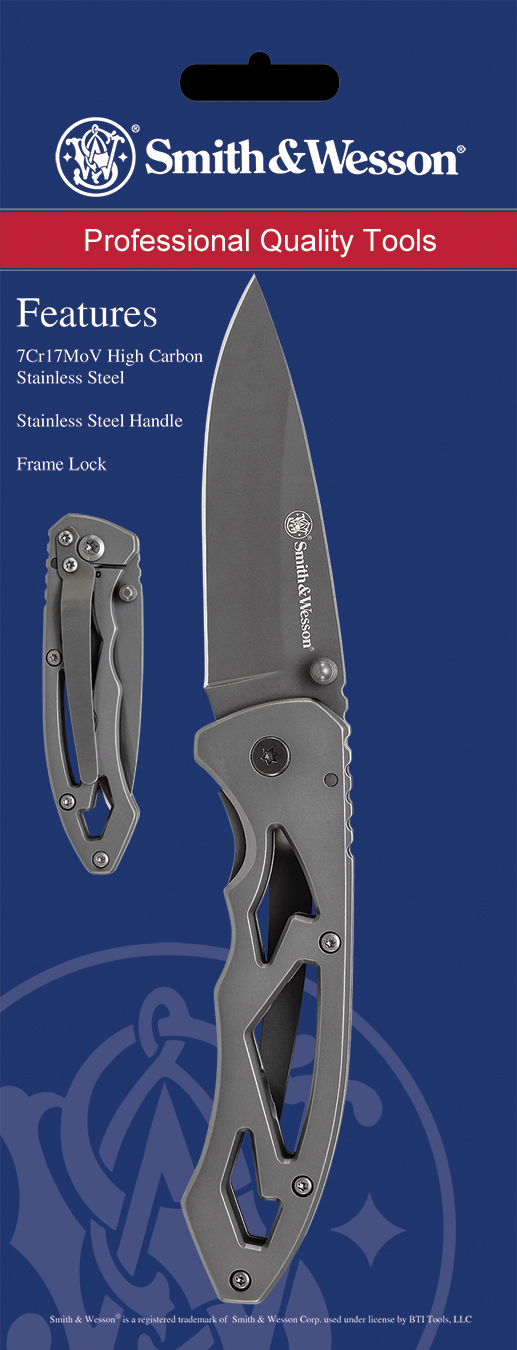 Smith & Wesson Knives Skeletonized 2.20 Folding Drop Point Knife CK400CP"