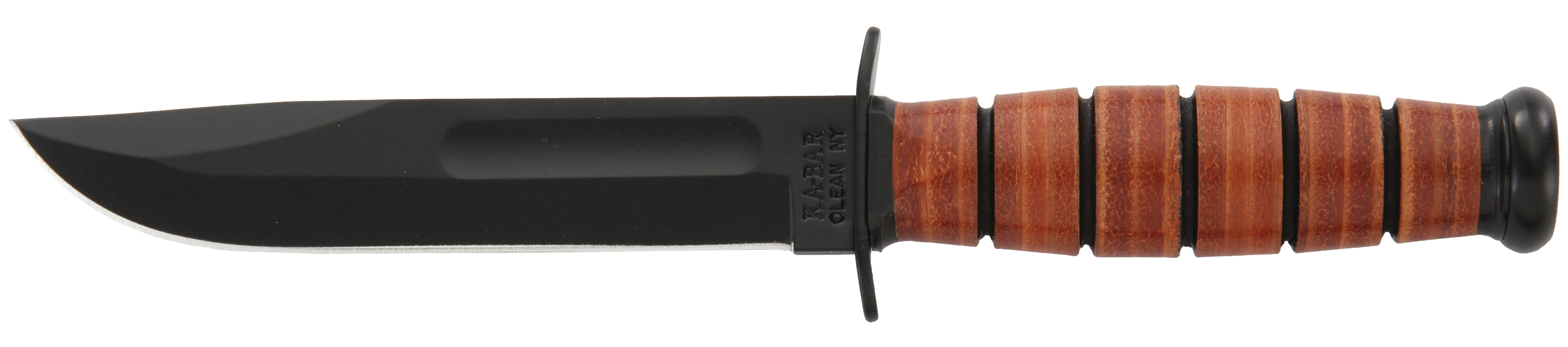KA-BAR 5.25 Plain Edge USMC Survival Knife (Black/Brown)"