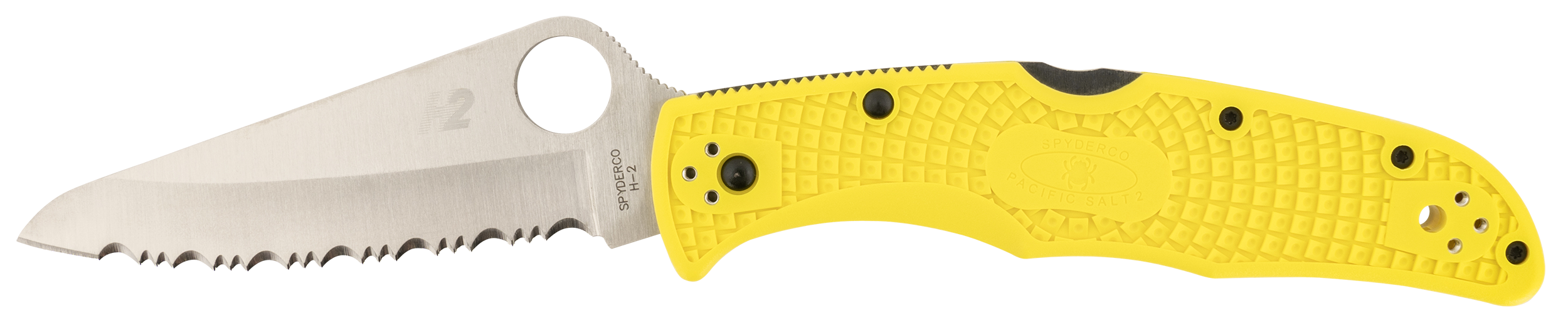 Spyderco Pacific Salt 2 3.78 Folding Serrated Knife C91SYL2"