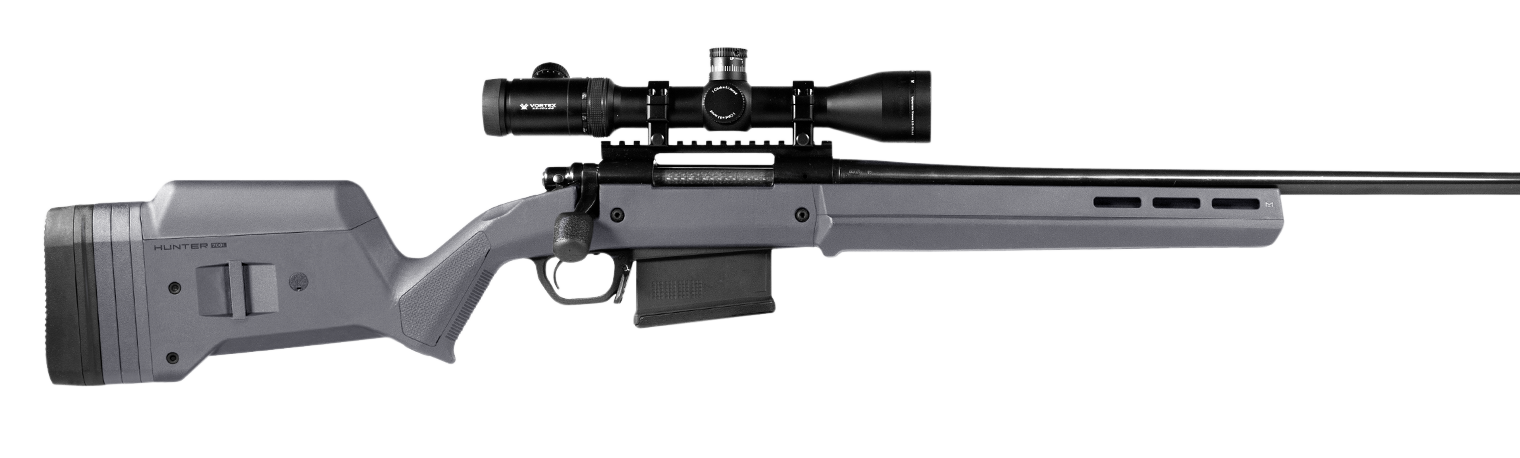 Magpul MAG483GRY Hunter 700 Stock Fixed with Aluminum Bedding Adjustable Comb Stealth Gray Synthetic for Remington 700 LA