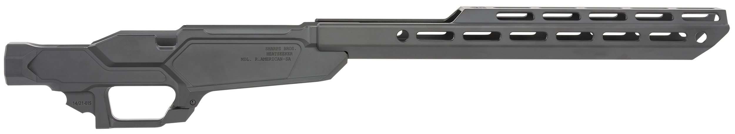 Sharps Bros Heatseeker Rifle Chassis Stock Fits Ruger Short Action 308 Win/6.5 Creedmoor (Black)