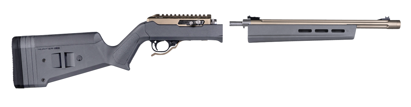 Magpul MAG760-GRY Hunter X-22 Stock Fixed w/Adjustable Comb Stealth Gray Synthetic for Ruger 10/22 Takedown