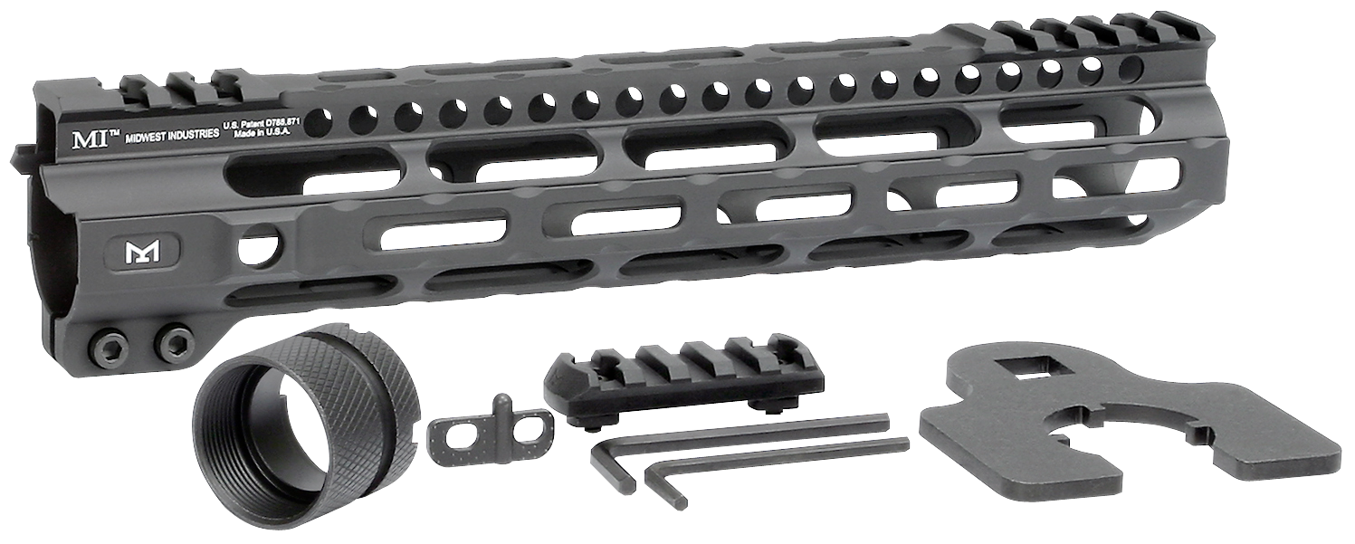 Midwest Industries MICRLW105 Combat Lightweight AR15 Black Hardcoat Anodized AluminumPolymer 10.50 PicatinnyMLOK