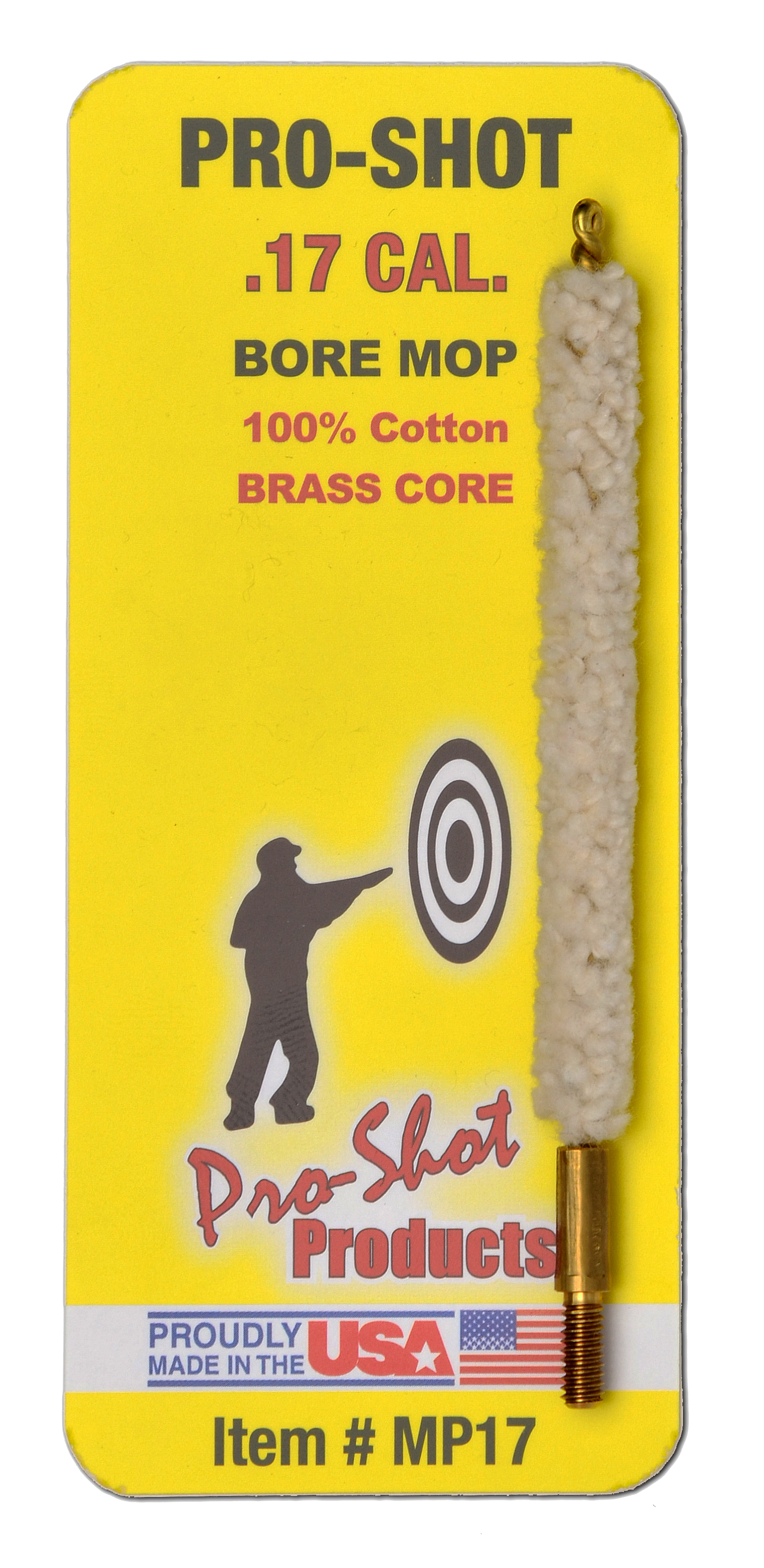 ProShot MP17 Bore Mop .17 Cal Rifle 540 Thread Brass Core