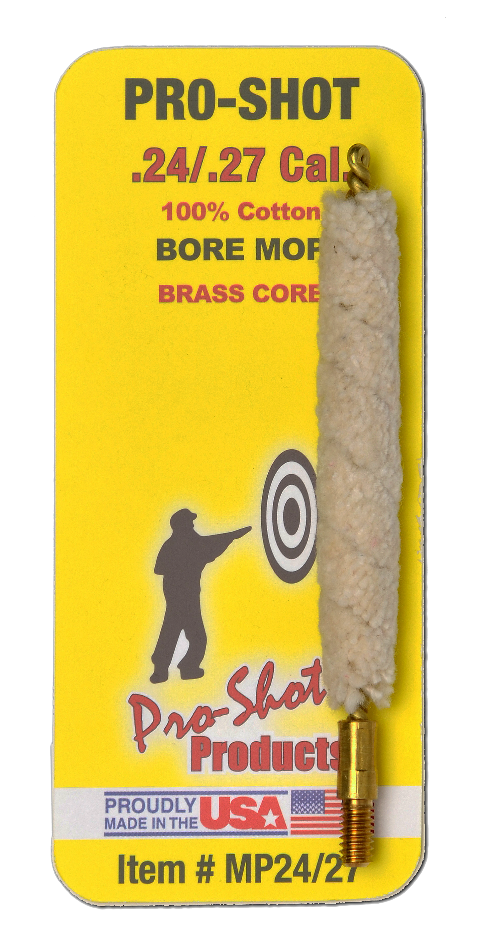ProShot MP2427 Bore Mop .24 .27 Cal Rifle 832 Thread Brass Core