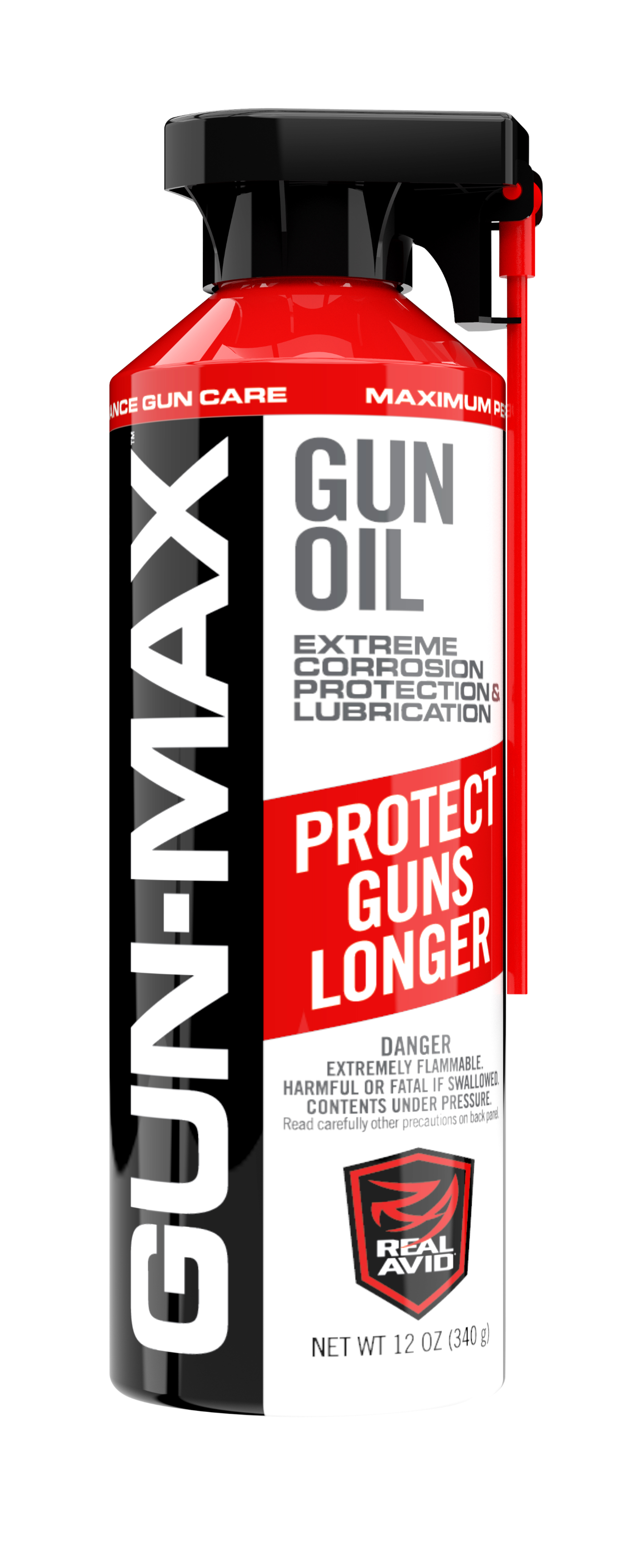 Real Avid AVMLP12A GunMax Gun Oil Cleans Lubricates Protects 12 oz Aerosol