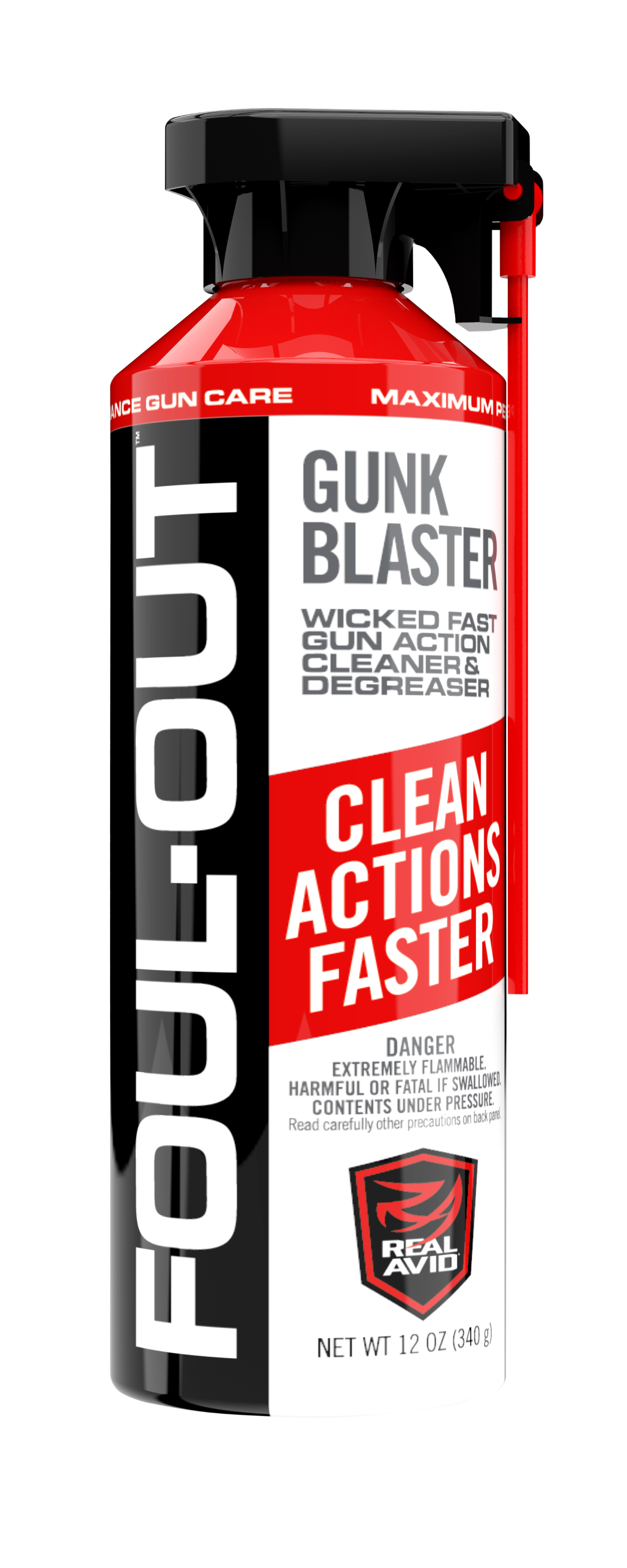 Real Avid AVDCB12A FoulOut Gun Blaster CleanerDegreaser Against Grease Carbon Fouling Oil 12 oz Aerosol