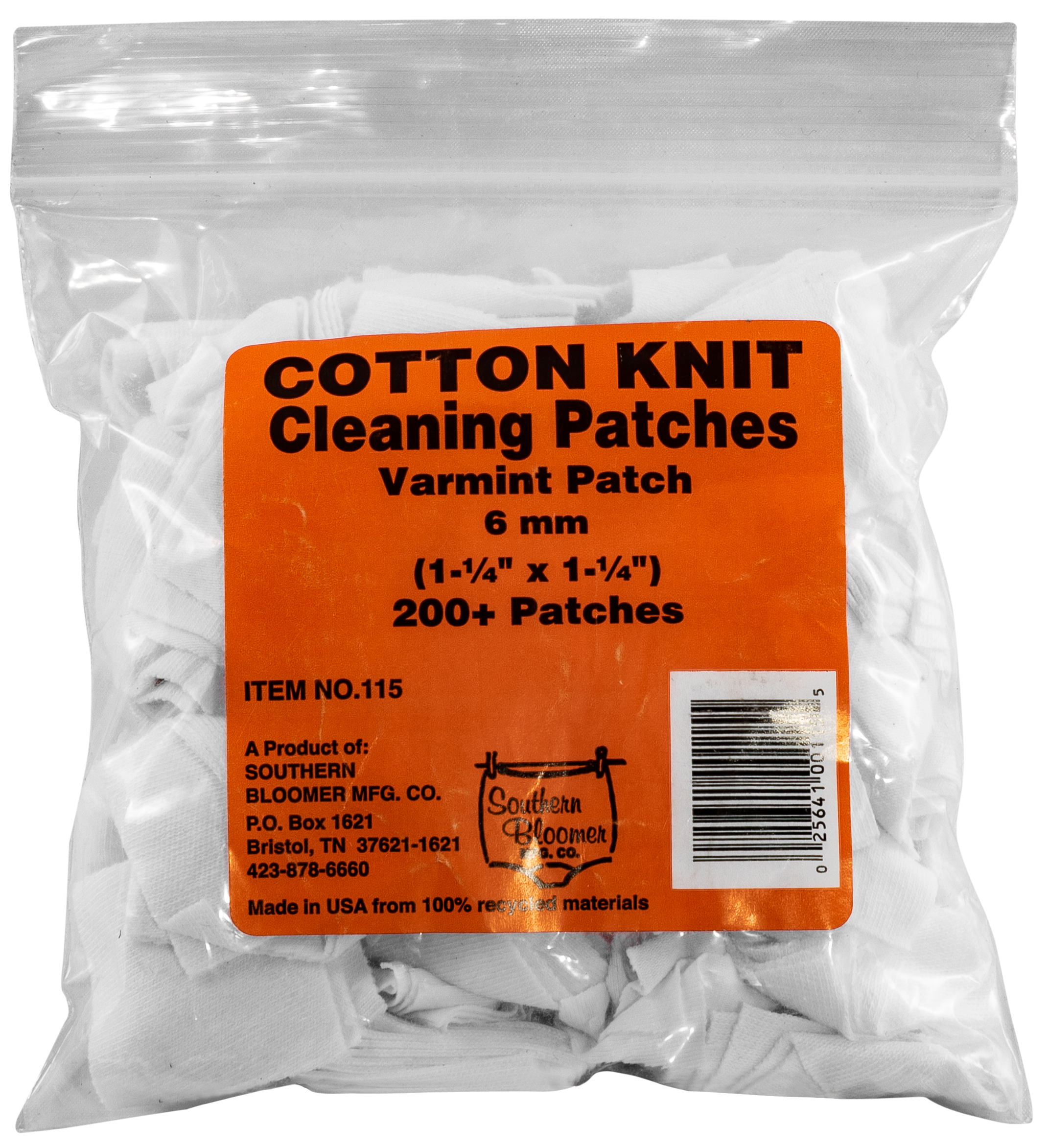 Southern Bloomer 115 Cleaning Patches 6mm Cotton 200 Per Pack