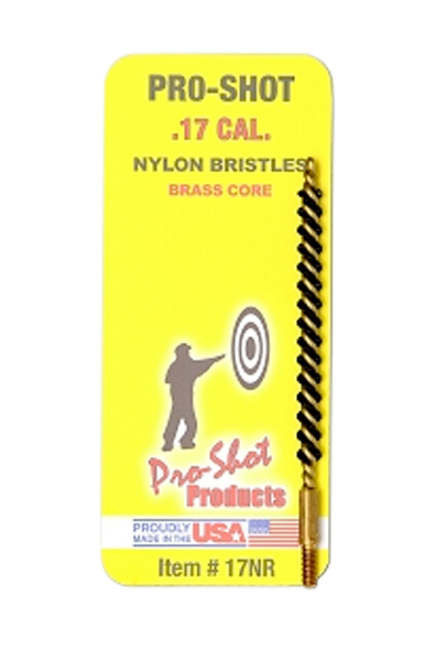ProShot 17NR Bore Brush .17 .177 Cal Rifle 540 Thread Nylon Bristles Brass Core