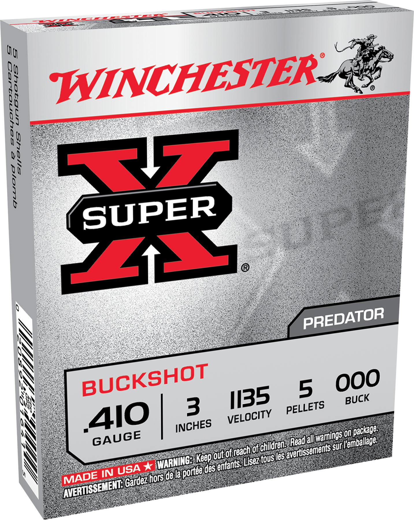 Winchester Super X 410 Gauge 3 5 Pellets 000 Buck XB413 (Box)