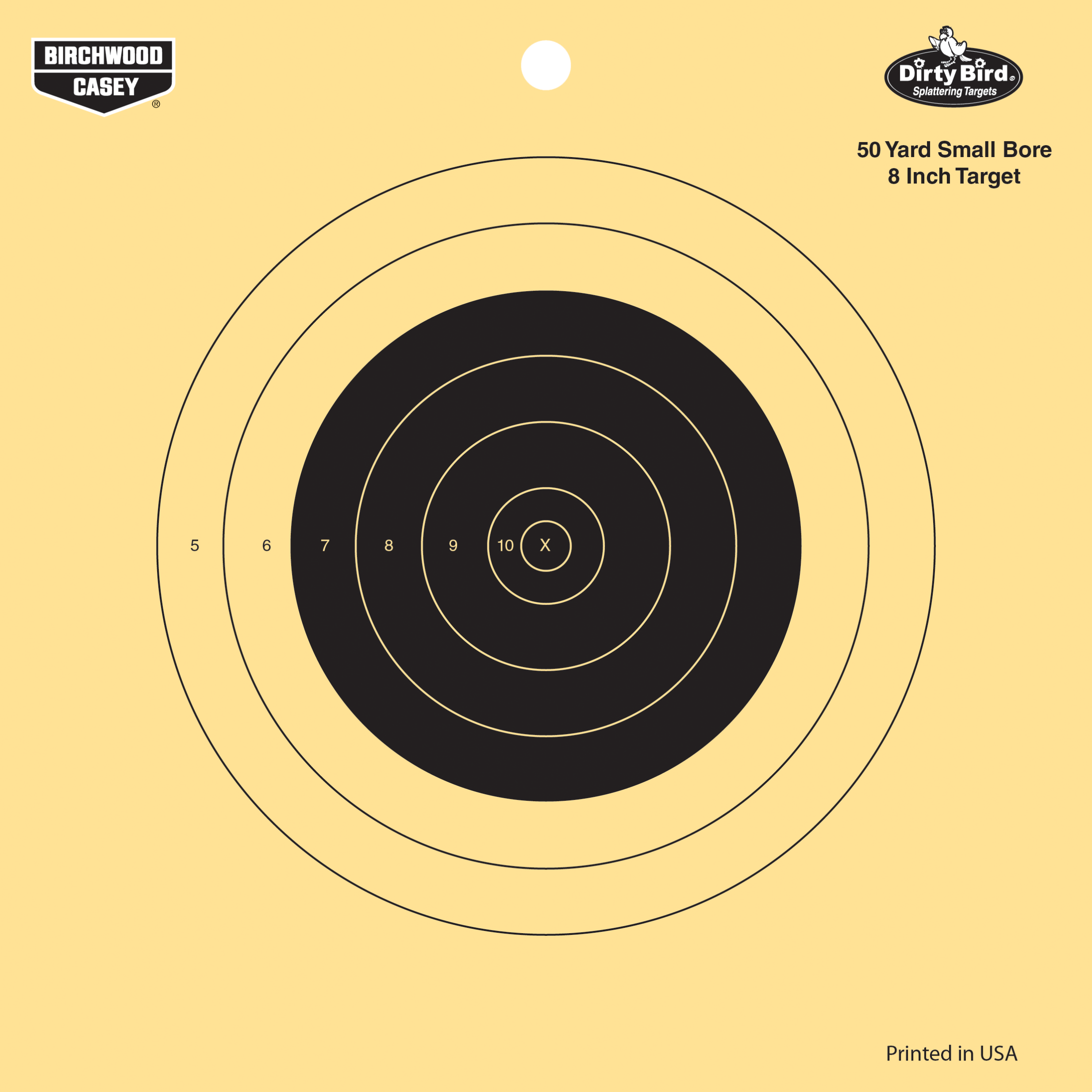 Birchwood Casey Dirty Bird Bullseye Paper Targets 25 Pack (Black/Yellow)