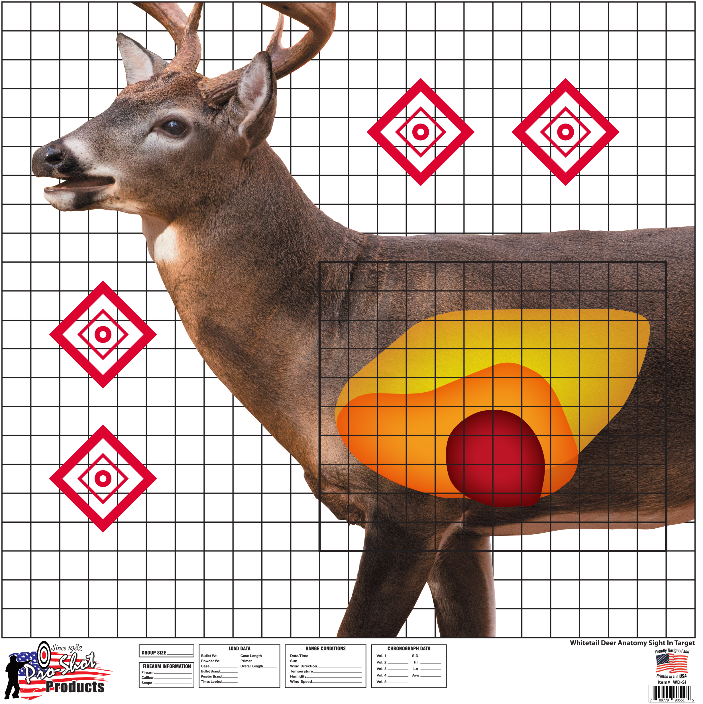 Pro-Shot Life-Size Whitetail Deer Sight-in Targets 5 Pack