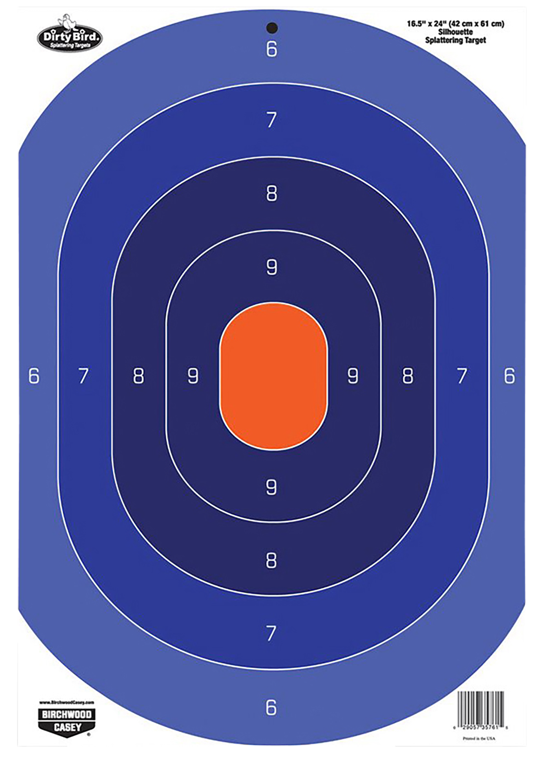 Birchwood Casey Dirty Bird Silhouette Splattering Targets 16.50x24 3 Pack (Blue/Orange)