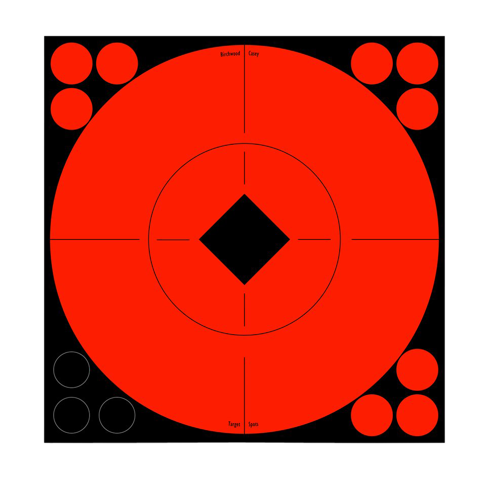 Birchwood Casey 8 Bullseye Diamond Spot Targets 8 Pack (Black/Red)