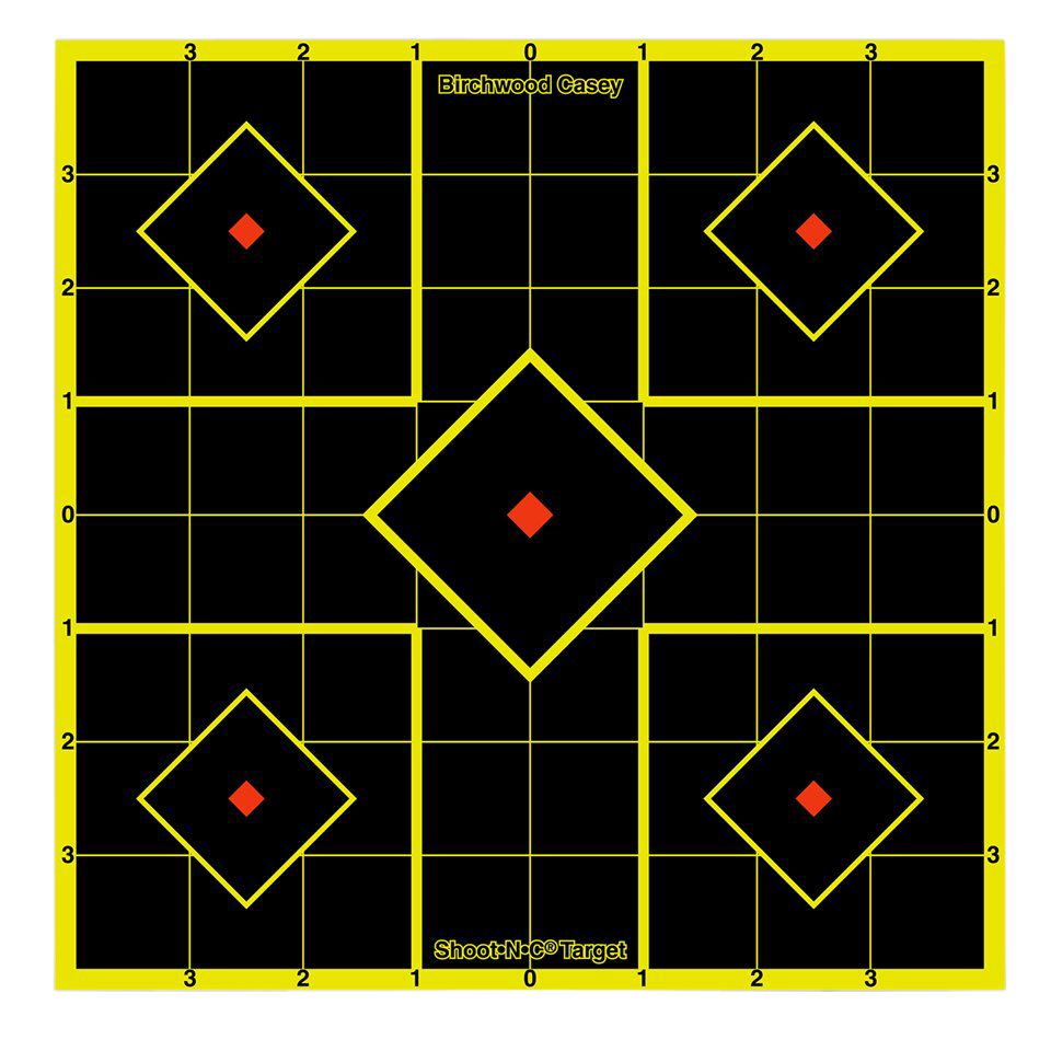Birchwood Casey Shoot-N-C 5-Diamond Reactive Targets 15 Pack (Black/Yellow)