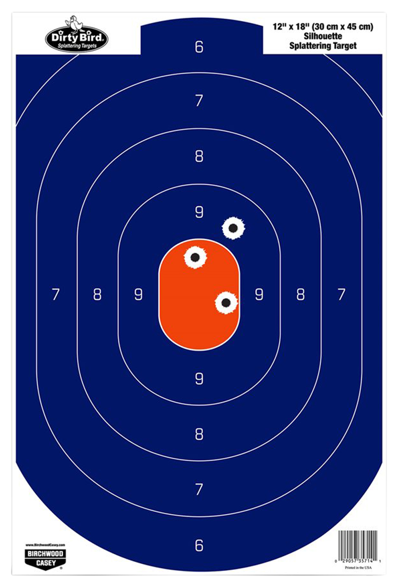 Birchwood Casey Dirty Bird Silhouette 12x18 Targets 8 Pack (Blue/Orange)