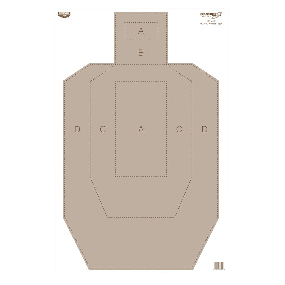 Birchwood Casey EZE-Scorer 23x35 IPSC Silhouette Targets 5 Pack (Tan)
