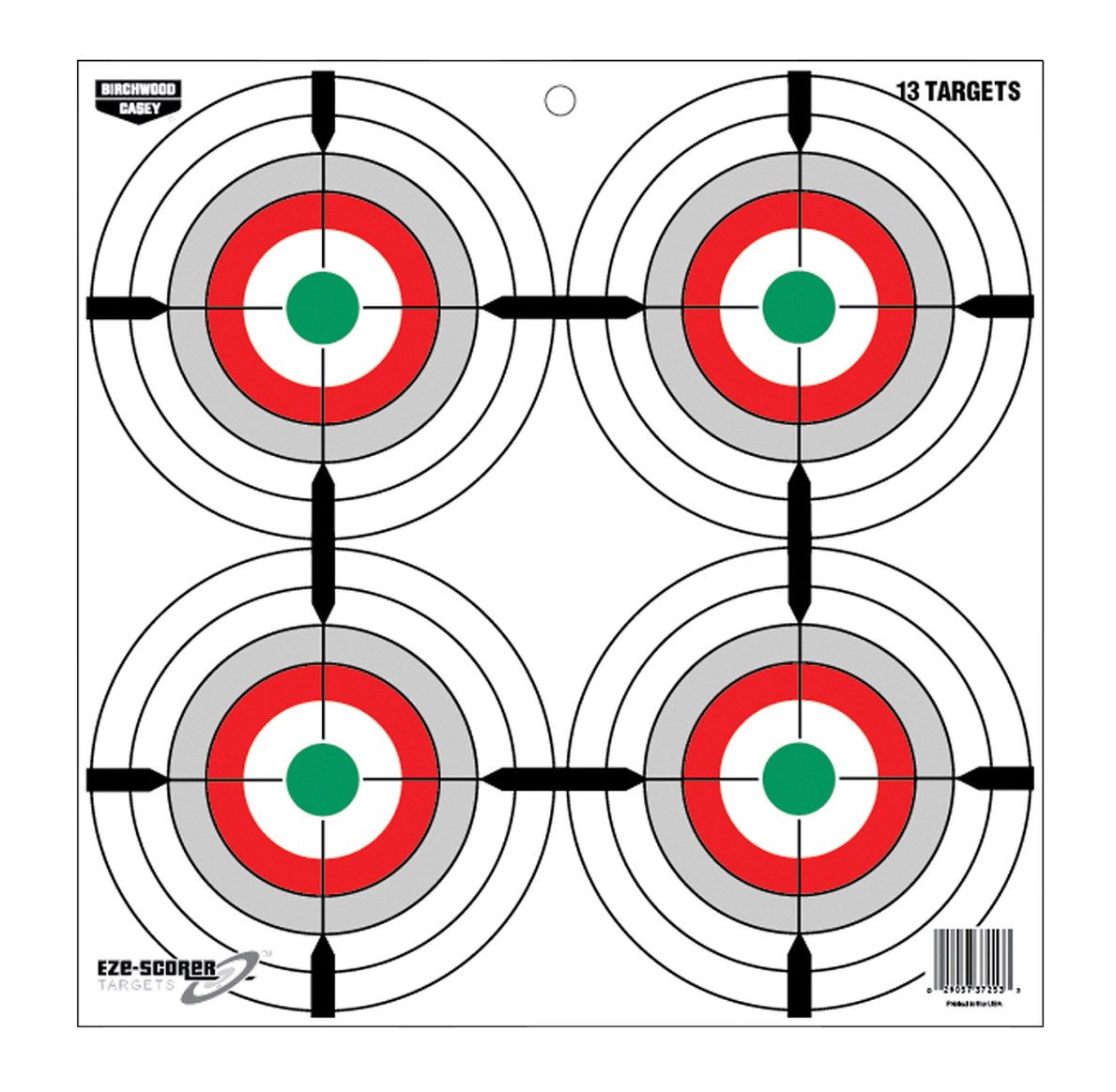 Birchwood Casey 37253 EZEScorer 12 Bullseye Paper Hanging MultiColor 13 Per Pkg