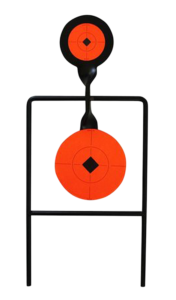 Birchwood Casey 46344 World of Targets Super Double Mag Spinner 4.506 Handgun BlackOrange Steel Circle wCrosshair Diamond 0.37 Thick Standing
