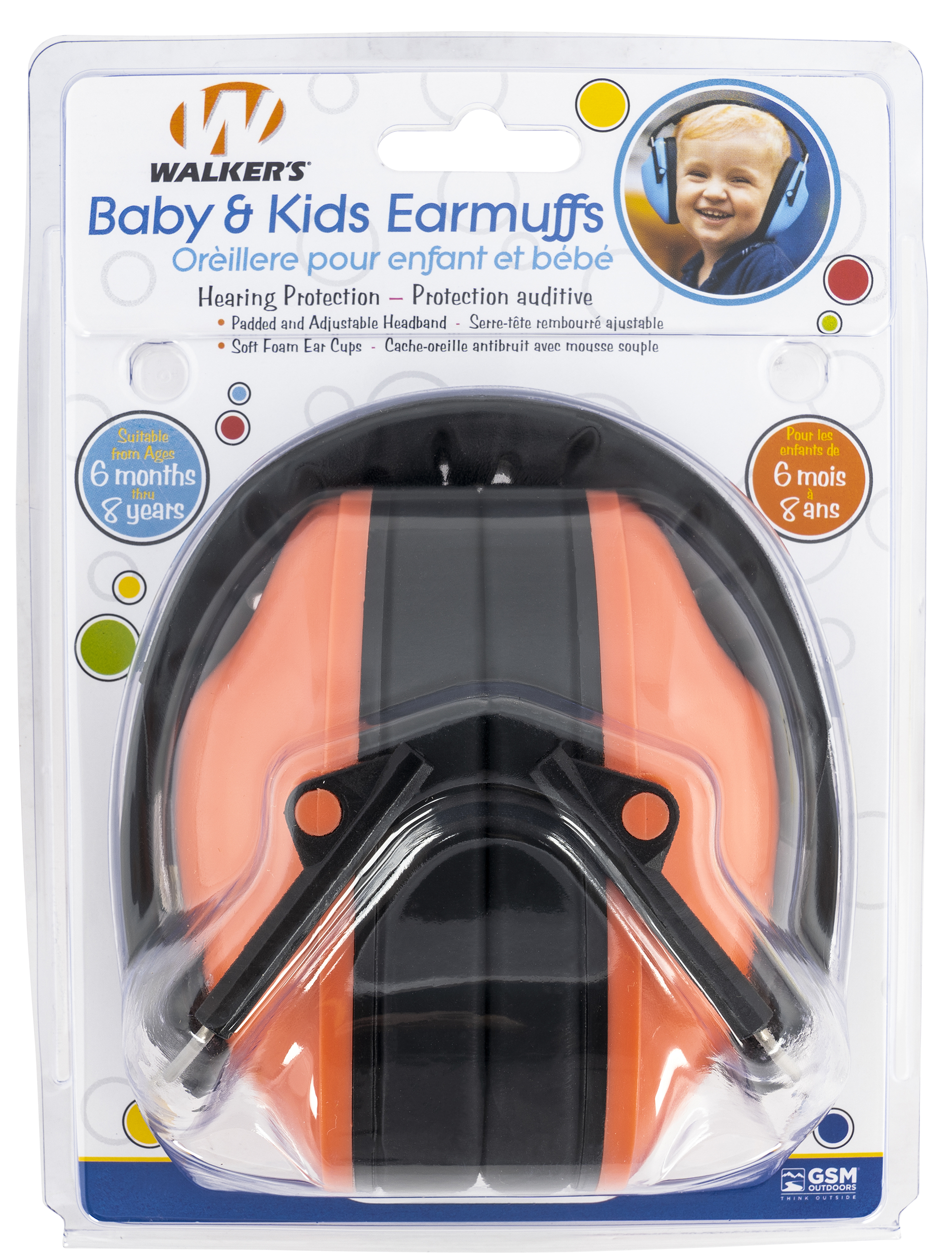 Walkers Game Ear Folding Passive Muff Coral 23dB
