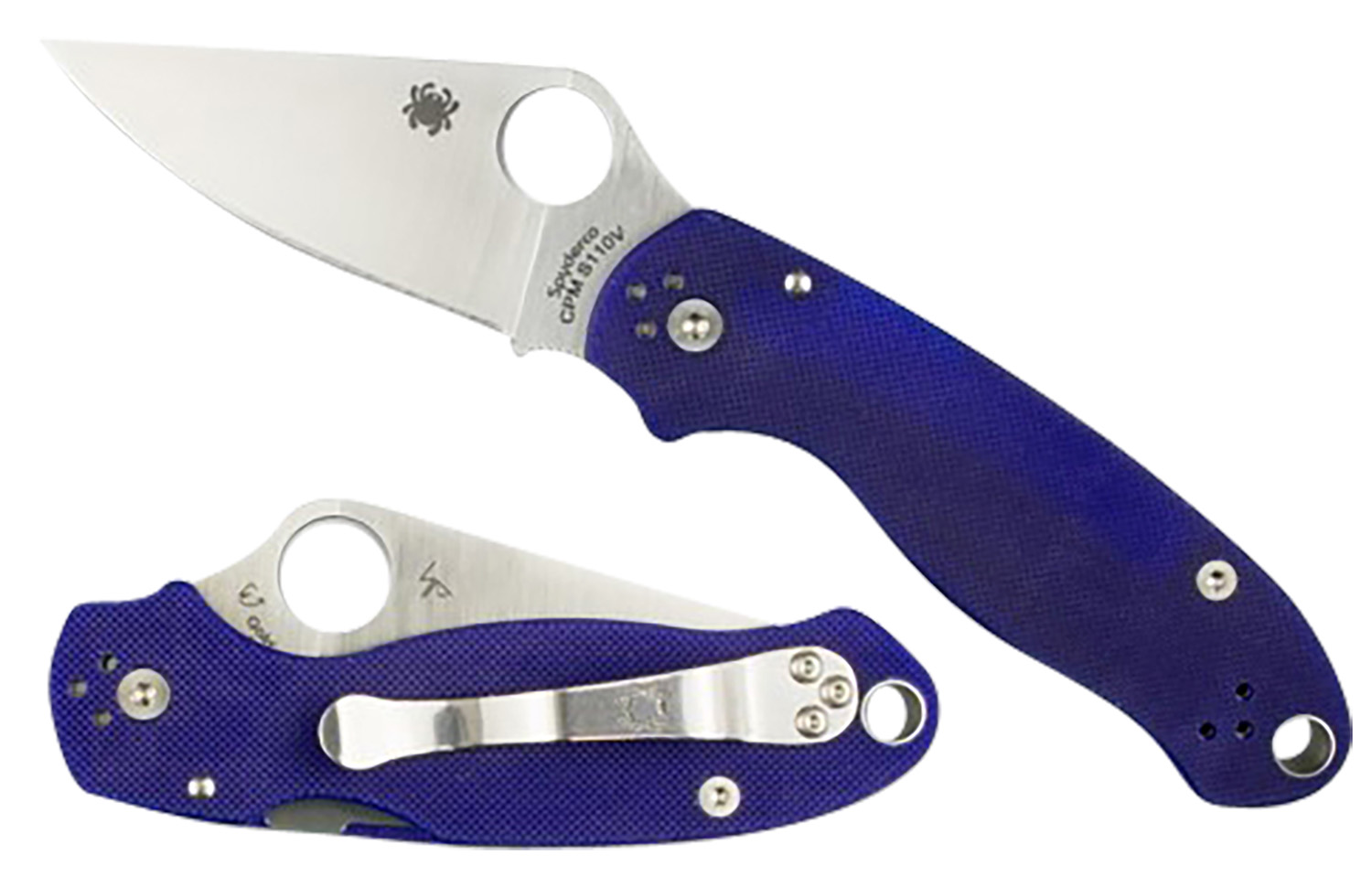 Spyderco C223GPDBL Para 3 2.95 Folding Plain Knife C223GPDBL"