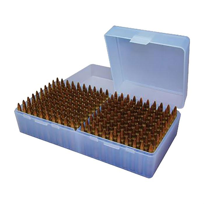 Mtm Case-Gard Flip Top Rifle Ammo Box 223-ruger 6x47 200 Round Blue