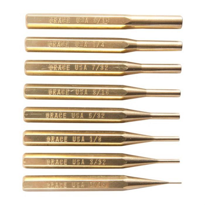 Grace Usa Brass Pin Punch Set 8 Pc
