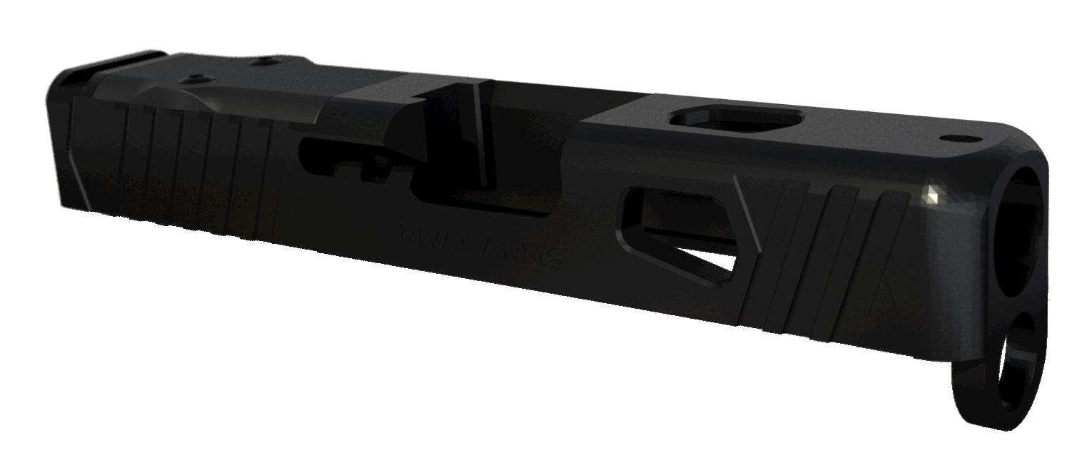 Rival Arms RA10G604A Precision Slide  fits Glock 26 Gen3-4 Docter Cut Black QPQ Case Hardened 17-4 Stainless Steel