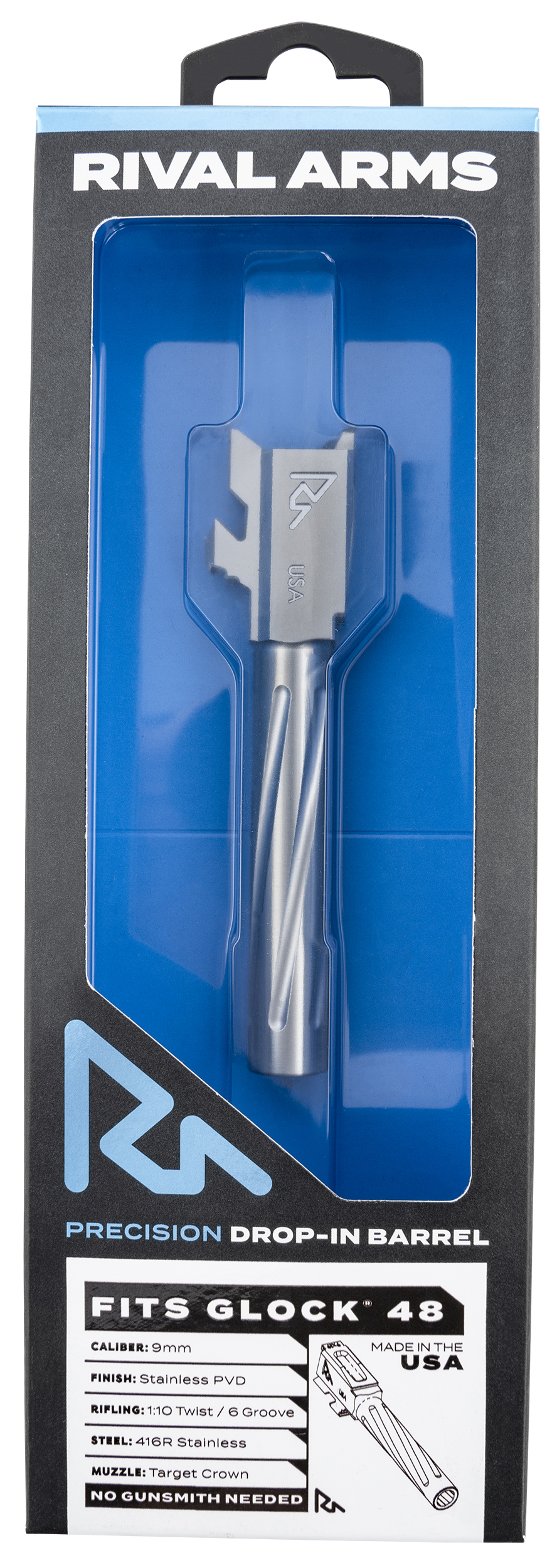 Rival Arms Precision V1 Drop-In Barrel for Glock 48, Stainless - RA-RA20G801D