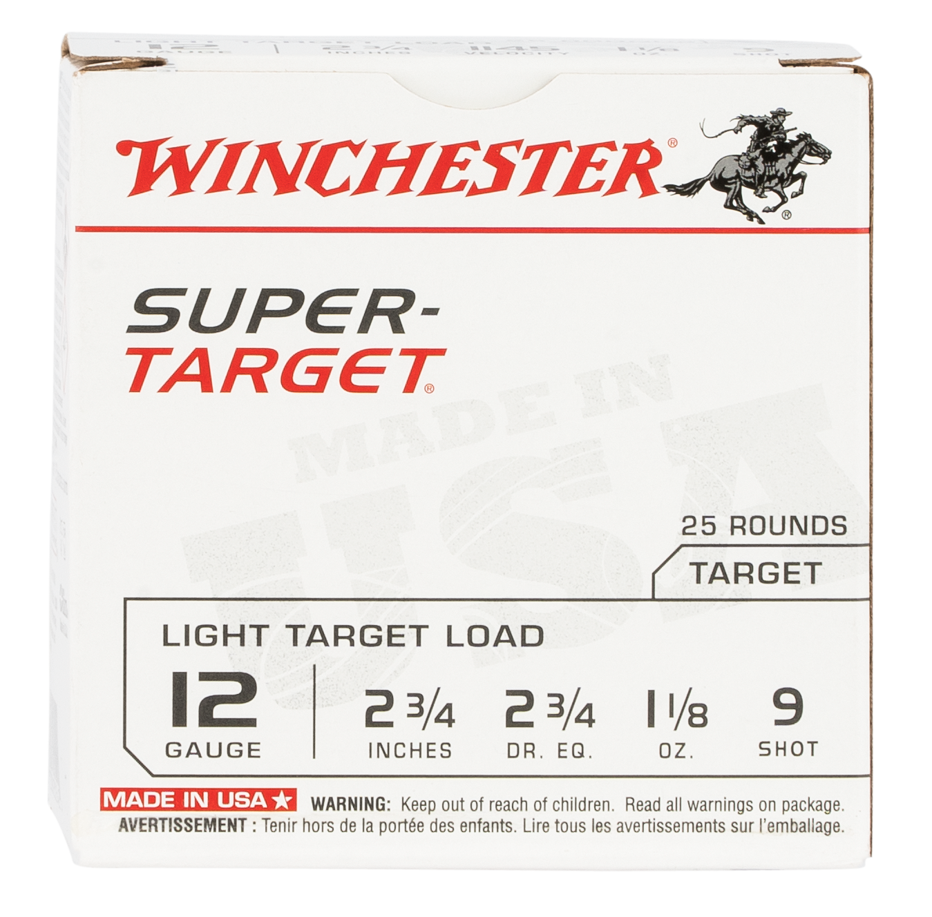 Winchester Super-Target 12 Gauge 2.75 1-1/8 oz 9 Shot (Box)