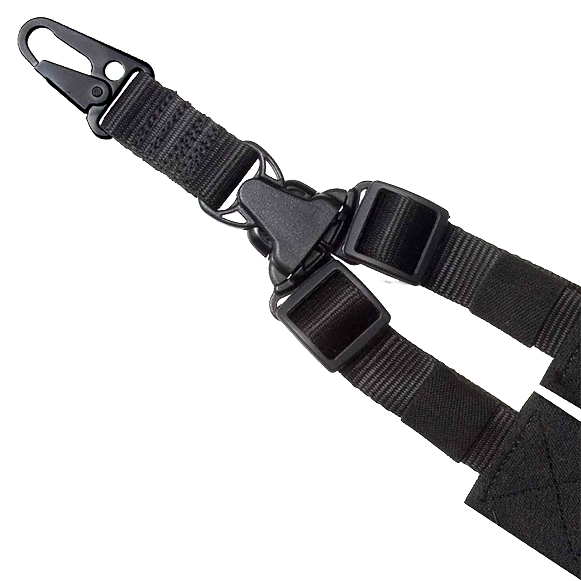 Outdoor Connection SPTK128408 A-Tac Sling 2 W Single-Point Black Elastic Webbing for Rifle/Shotgun Includes Adapter & Wrench