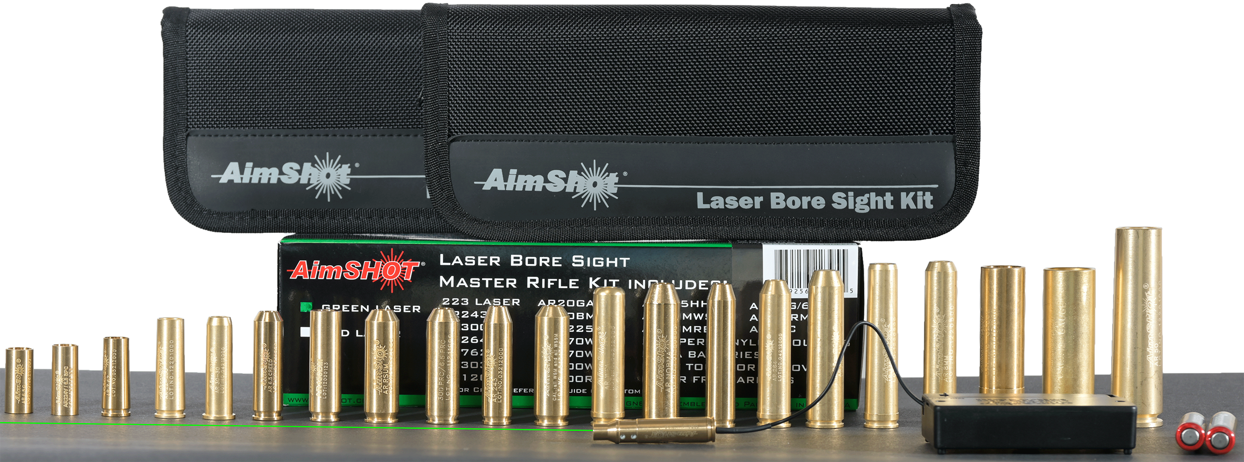 AimSHOT Master 2 Multi-Caliber Green Laser Bore Sight Kit (Brass)